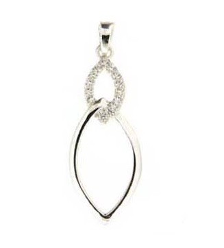 SPC CZ/PLAIN OVAL LINK PENDANT