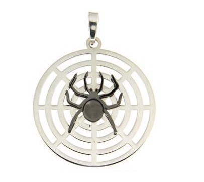 SPC CUTOUT SPIDER IN WEB PENDANT