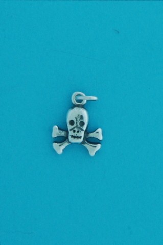 SPC 11mm SKULL AND CROSSBONES PENDANT  =