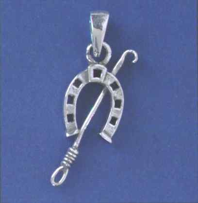 SPC HORSESHOE AND RIDING CROP CHARM    =