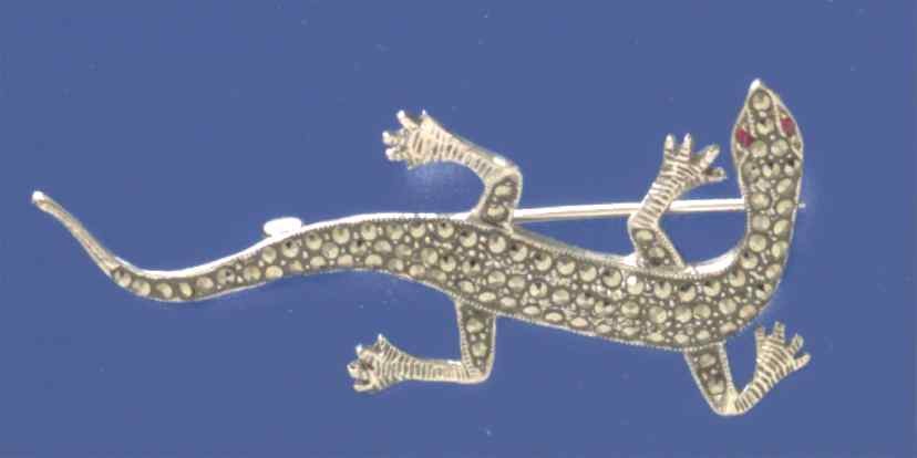 SPC RUBY/MARC LIZARD BROOCH SIZE 4     =