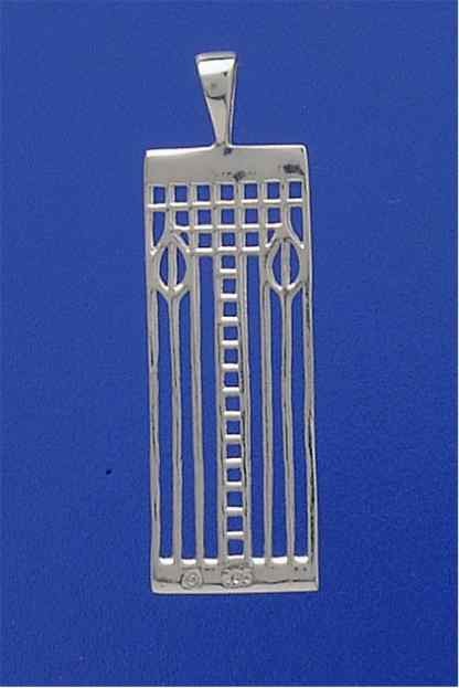 SPC 34x12mm RM RECT.SQUARES/FLOWERS PEND
