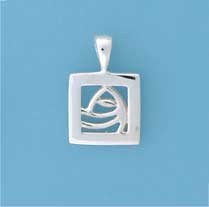 SPC 12mm SQUARE RM STYLE ROSE PENDANT  =