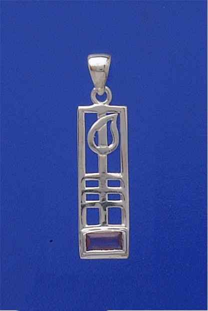 SPC PURPLE STONE RM STYLE RECT.PENDANT =