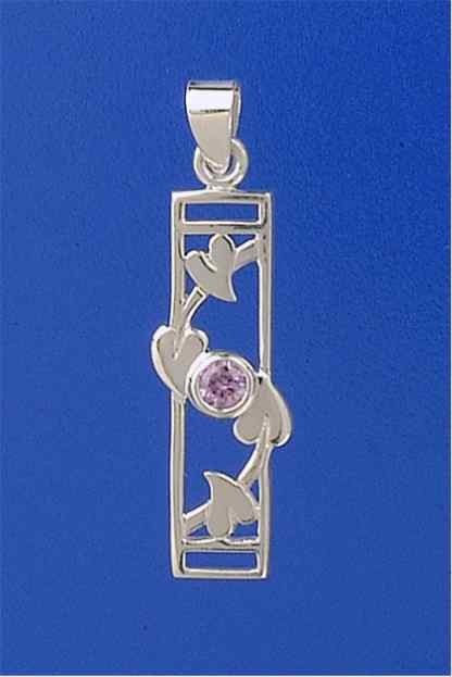 SPC PURPLE CZ 30x13mm RM STYLE PENDANT =