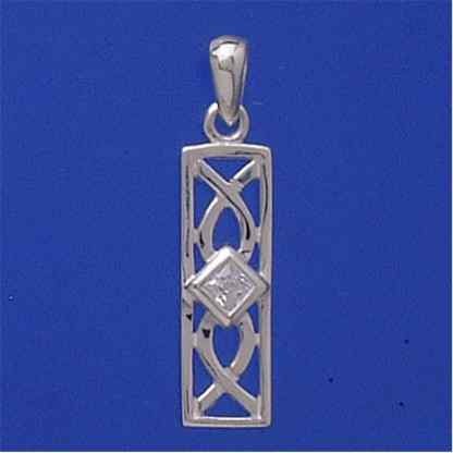 SPC CZ WEAVE DES.RM STYLE RECT.PENDANT =