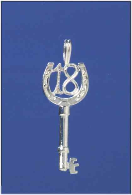 SPC 18 IN HORSESHOE KEY PENDANT        =