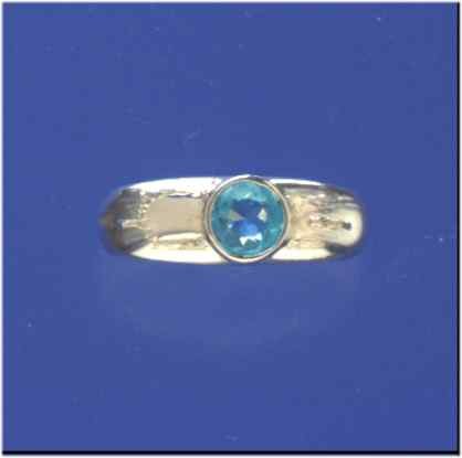 SPC 6mm ROUND SYN.BLUE TOPAZ RING      =