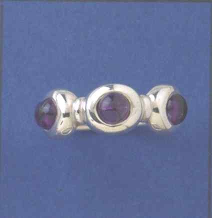 SPC 3 STONE CAB.IMM.AMETHYST RING
