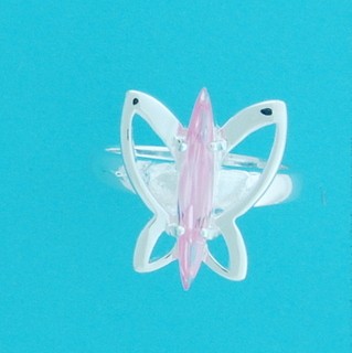 SPC PINK CZ BUTTERFLY RING             =