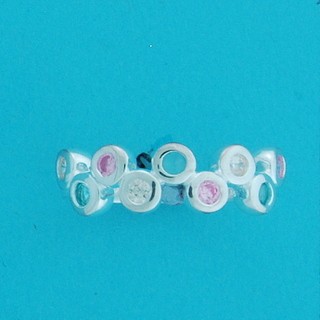 SPC FANCY MULTI COL.CZ 1/2 ETERNITY RING
