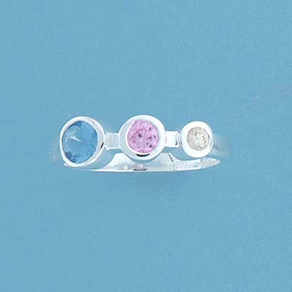 SPC ASCENDING SIZED CZ MULTI COLOUR RING
