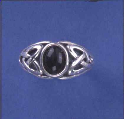 SPC 8x6 ONYX CELTIC DESIGN DRESS RING  -