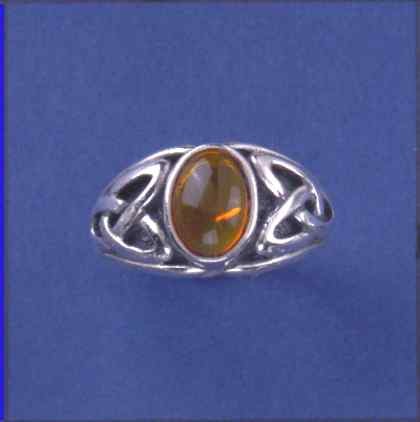 SPC 8x6 AMBER CELTIC DESIGN DRESS RING =
