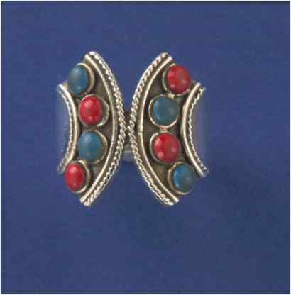 SPC RED/BLUE STONE FANCY RING