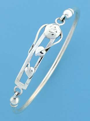 SPC RM STYLE ROSE/LEAVES CLIP BANGLE   =