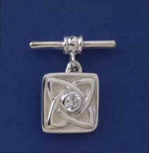 SPC 14mm SQ.CZ SET CELTIC DES.CUFFLINKS=