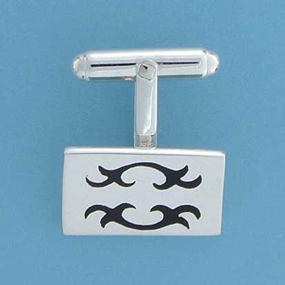 SPC 20x15mm BLACK INLAY CELTIC CUFFLINK