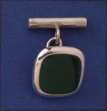 SPC GREEN AGATE SQUARE CUFFLINK