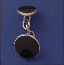 SPC 15mm ROUND SODALITE CHAIN CUFFLINKS=