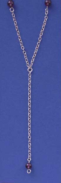 SPC TRACE Y CHAIN WITH GARNET BEADS    -