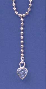 SPC Y CHAIN WITH SYN.BLUE TOPAZ DROPPER