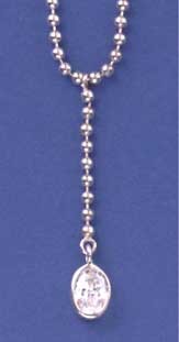 SPC BEAD Y CHAIN WITH OVAL CZ DROPPER  =