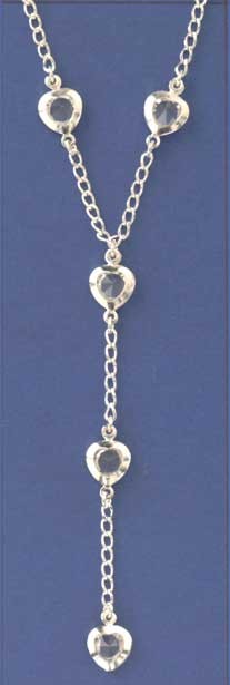 SPC IMM.STONE SET HEARTS CURB Y CHAIN