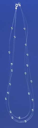 SPC 3 ROW INVISIBLE NECKLACE/3mm BEADS -