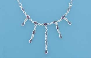 SPC SMALL TEARDROP IMM.AMETHYSYT CHAIN =