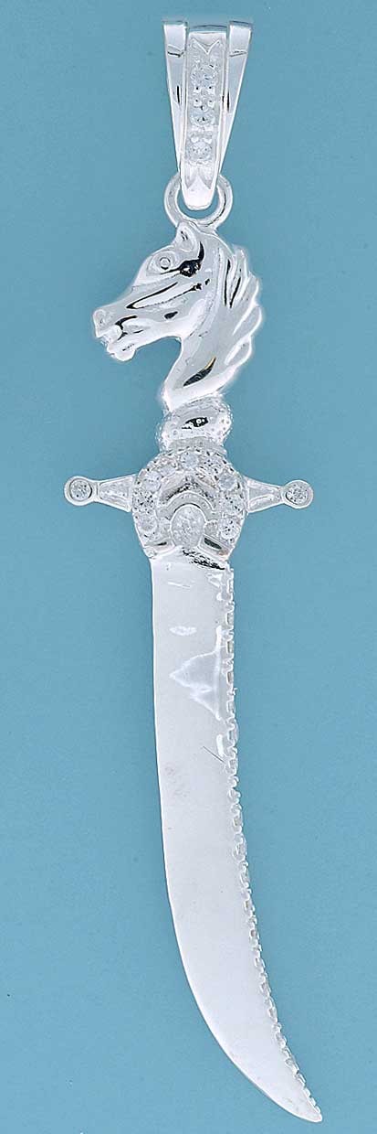 SPC CZ SET SABRE SWORD PENDANT-BLING   =