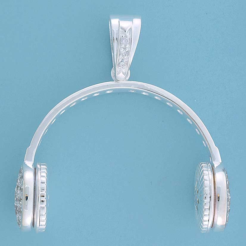 SPC CZ SET HEADPHONES PENDANT-BLING    =