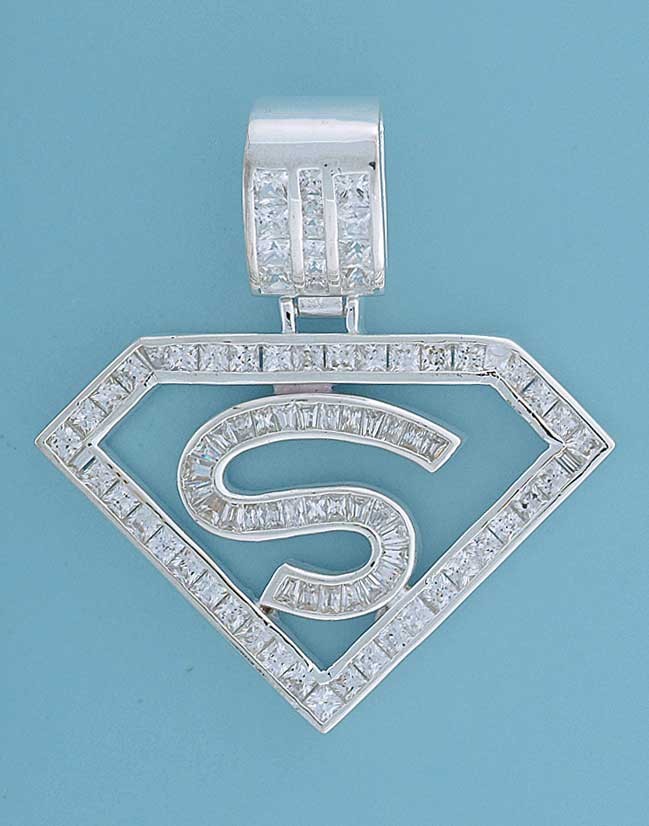 SPC CZ SET SUPER S PENDANT-BLING       =