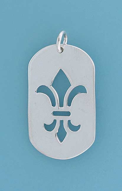 SPC 33x19mm CUTOUT FLEUR-DE-LYS TAG    =