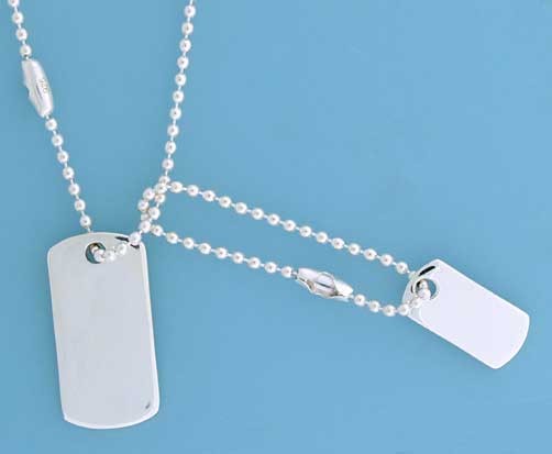 SPC DOUBLE DOGTAG 20" 2mm BEAD CHAIN   =