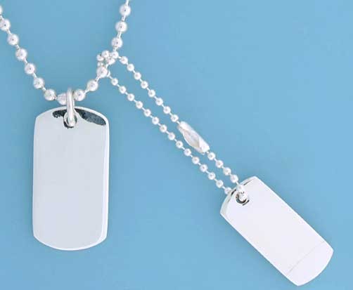 SPC DOUBLE DOGTAG 22" 3mm BEAD CHAIN