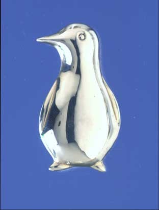 SPC POLISHED LARGE PENGUIN BROOCH      =