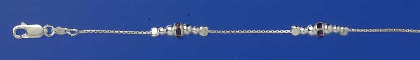 SPC ROUND BOX CHAIN/CRYSTAL BRACELET