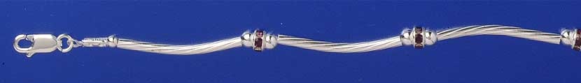 SPC TWIST TUBE/CRYSTAL FANCY BRACELET  =