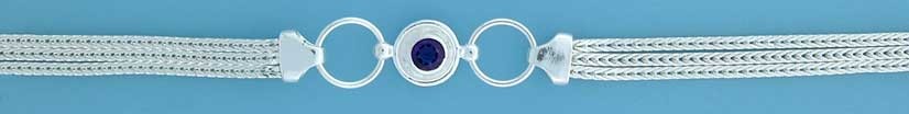 SPC AMETHYST 3 ROW FOXTAIL BRACELET    =