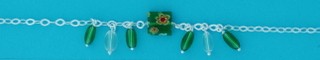 SPC GREEN/WHITE LIMOGE STYLE BRACELET  =