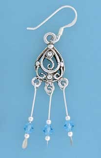 SPC BLUE CRYSTAL DROP EARRINGS