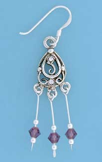 SPC PURPLE CRYSTAL DROP EARRINGS