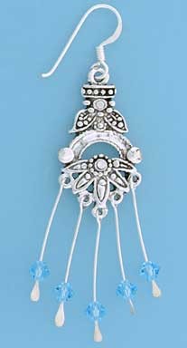 SPC BLUE CRYSTAL DROP EARRINGS