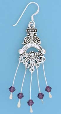 SPC PURPLE CRYSTAL DROP EARRINGS