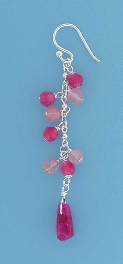 SPC S/BERRY-CHERRY QUARTZ DROP EARRINGS