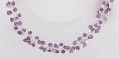 SPC 4mm AME BEADS FANCY BAR NECKLACE   =