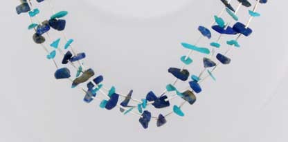 SPC 3 ROW TURQ/LAPIS CHIPS CHAIN