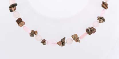 SPC ROSE QUARTZ/ROSE TONES CHAIN       =