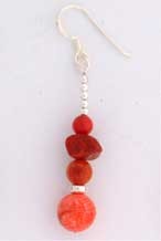 SPC RED STONE DROP EARRINGS            =